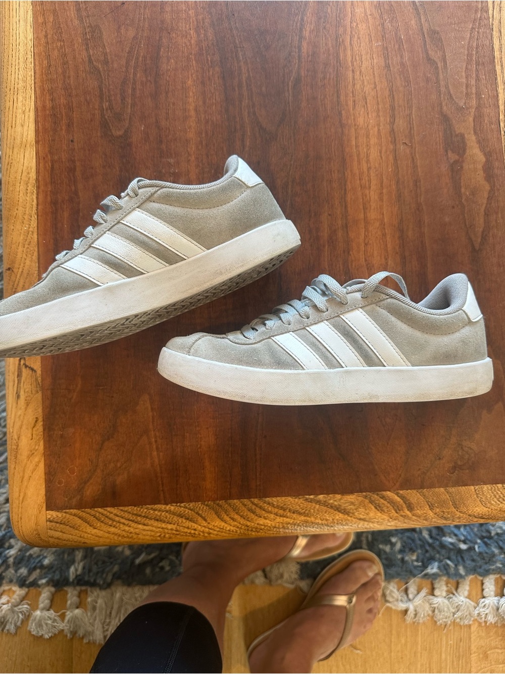 Adidas VL Court 3.0 Gray Suede Womens Sz 7.5 Sneakers Shoes